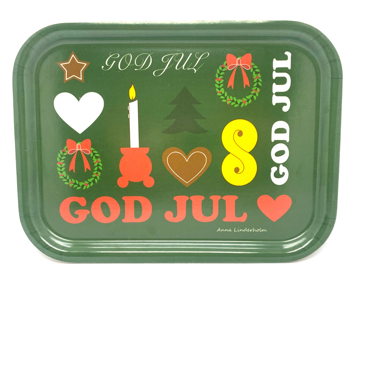 God Jul Christmas Birch Serving Tray