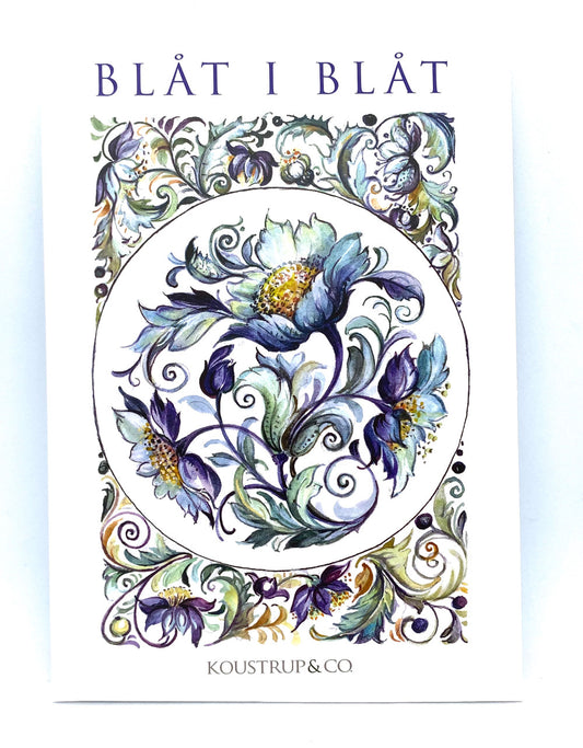 Blåt I Blåt Danish Folk Art Notecards