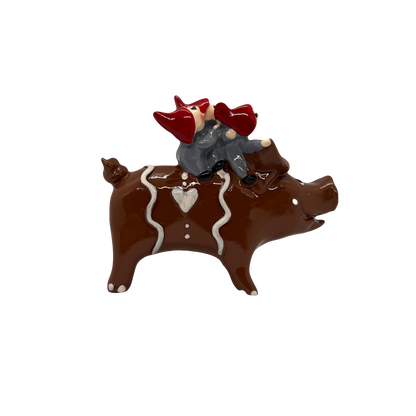 Tomten Christmas Pig Statue