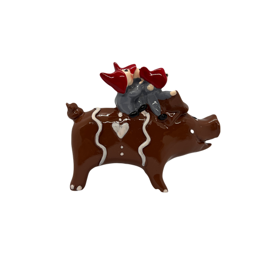 Tomten Christmas Pig Statue