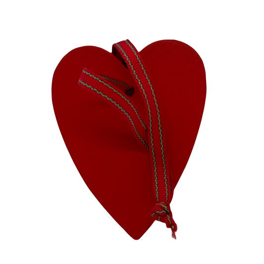 God Jul Heart Candle Wood Ornament