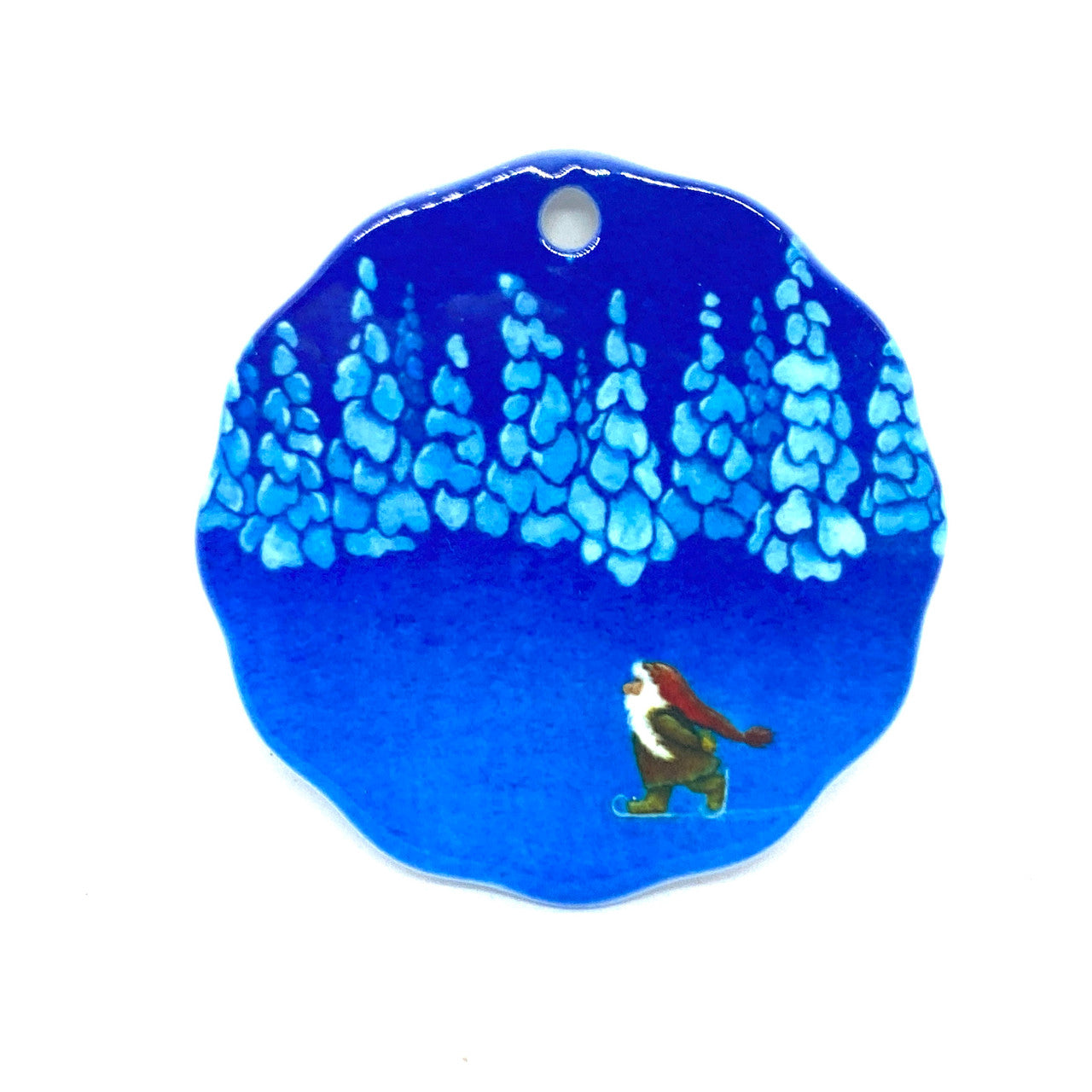 Tomten Skating Ceramic Ornament