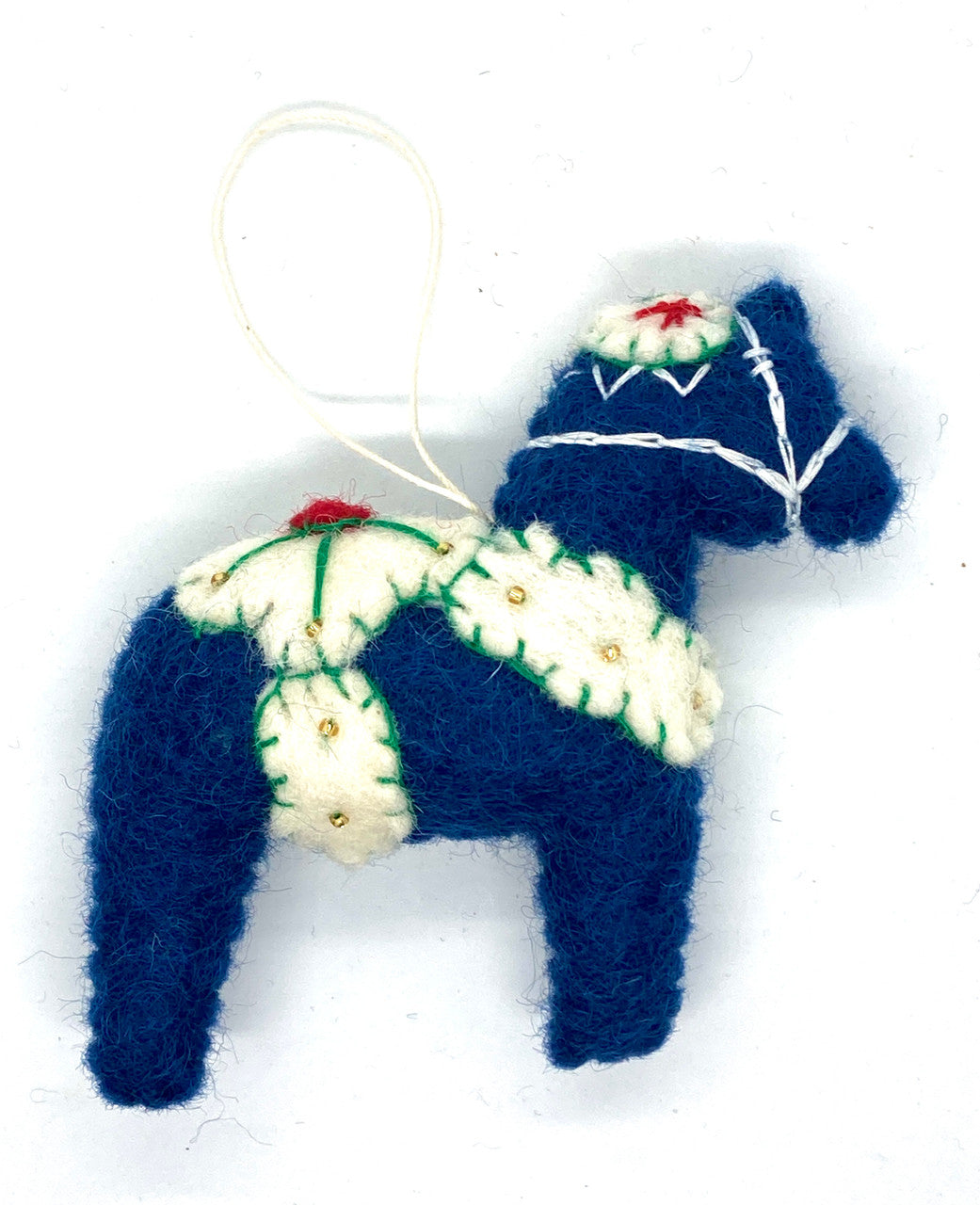 Dala Horse Felt Ornament (Blue)