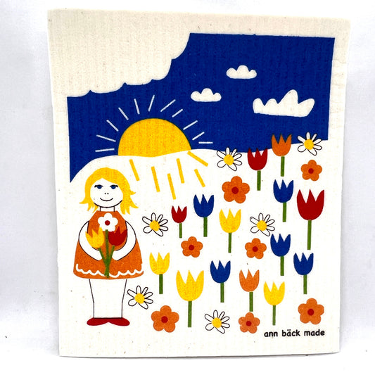 Picking Flowers Swedish Dishcloth