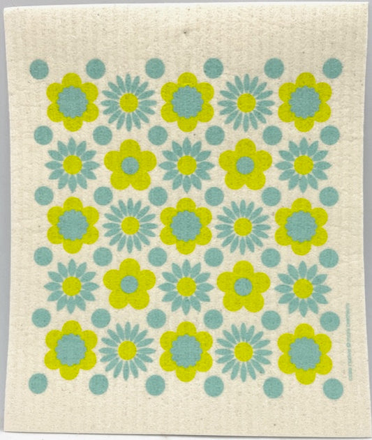 Disco Flowers Swedish Dishcloth