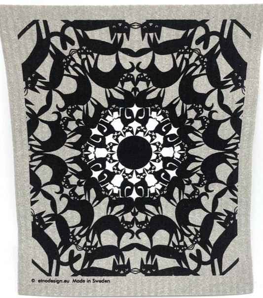Cat Kaleidoscope Swedish Dishtowel