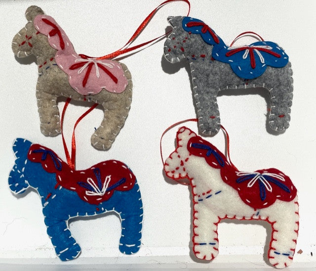 Plush Dala Horse Ornaments