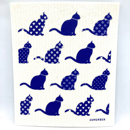 Blue Cat Swedish Dishcloth