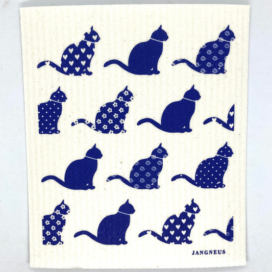 Blue Cat Swedish Dishcloth