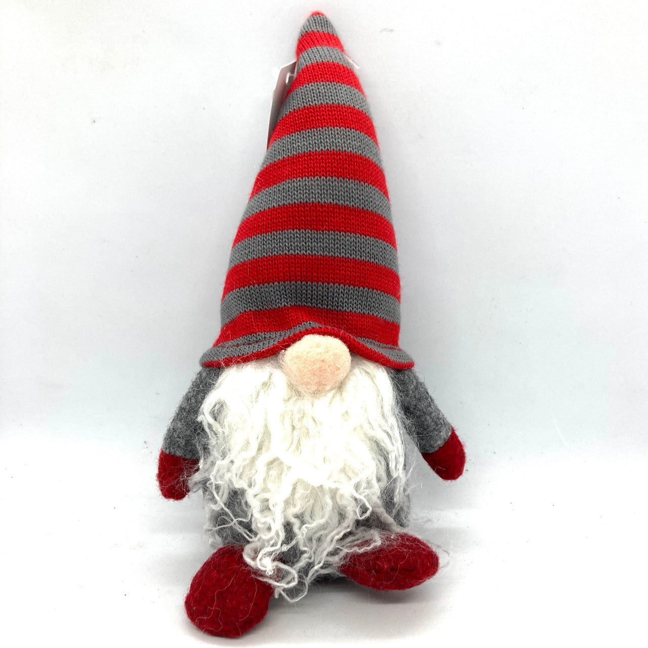 Striped Hat Tomten  (Red & Grey)