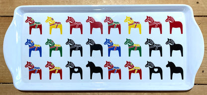 Multi Pattern Dala Horse Serving Tray