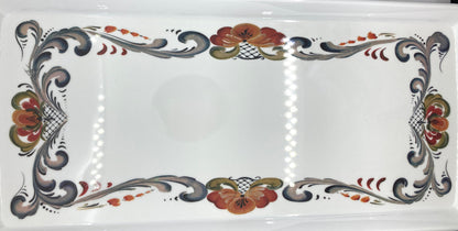 Floral Border Folk Art Serving Tray