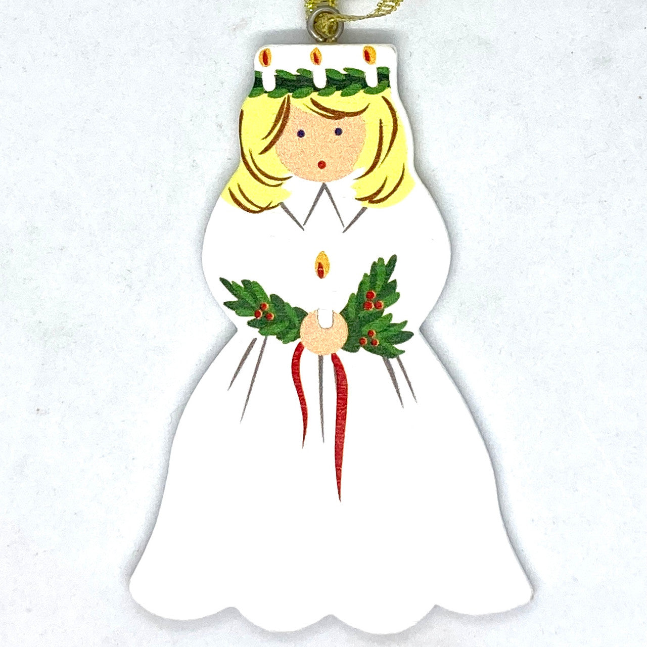 Lucia Christmas Wood Ornament