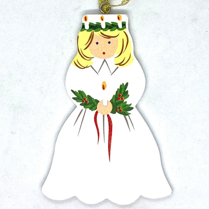 Lucia Christmas Wood Ornament