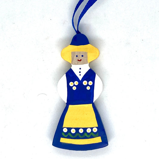 Swedish Girl Wood Ornament