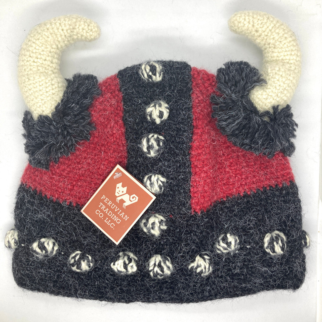 Knit Viking Helmet (Red & Black)