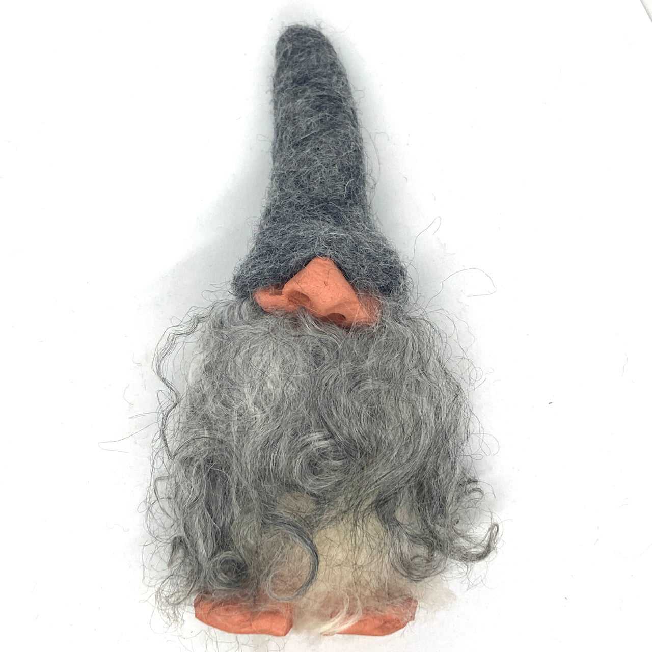 Grey Hat Gnome Handmade Swedish Wool