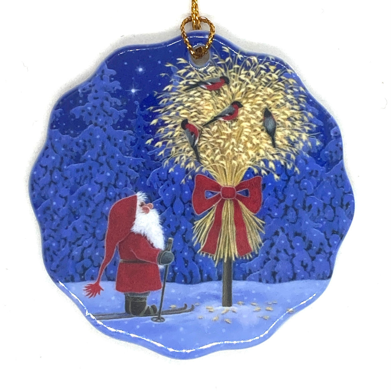 Straw Feeder Ceramic Ornament