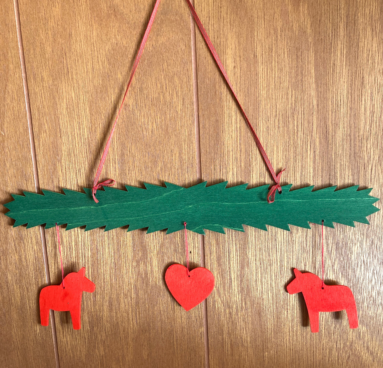 Dalahorse & Heart Hanging Decoration