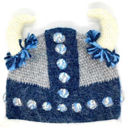 Knit Viking Helmet (Blue)