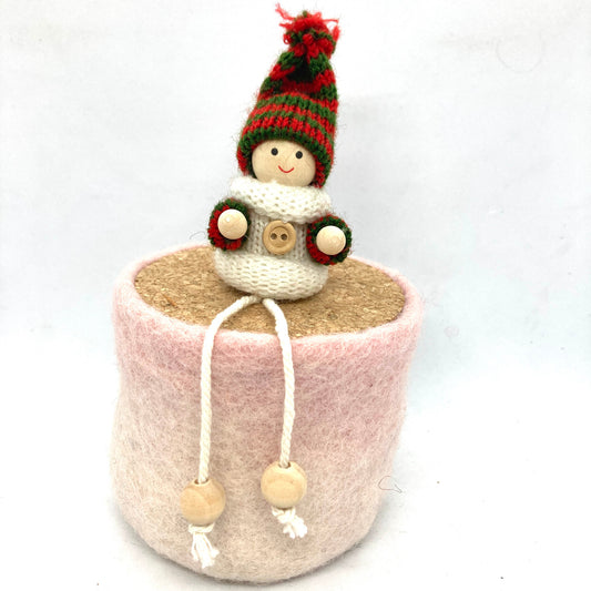 Green/Red Striped Boy Ornament