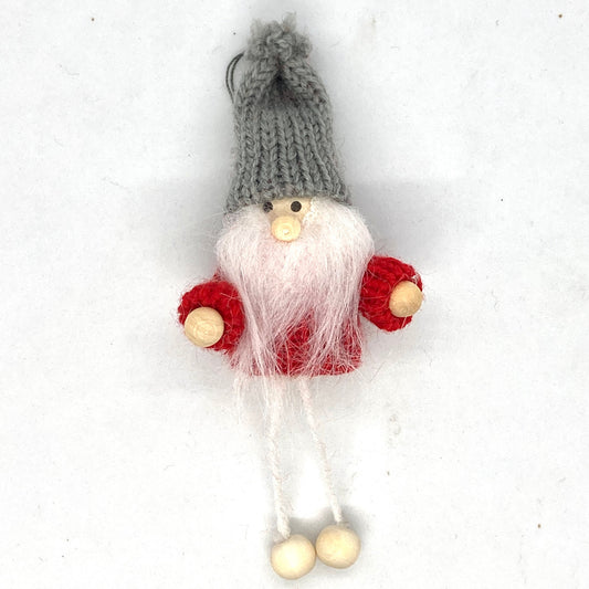 Grey Hat Santa Ornament