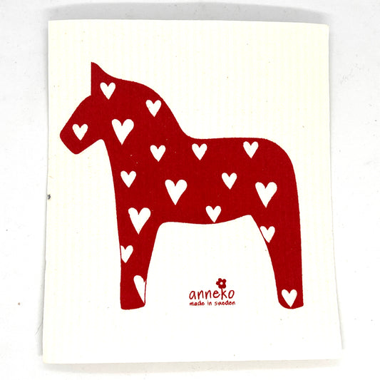 Heart Horse Swedish Dishcloth