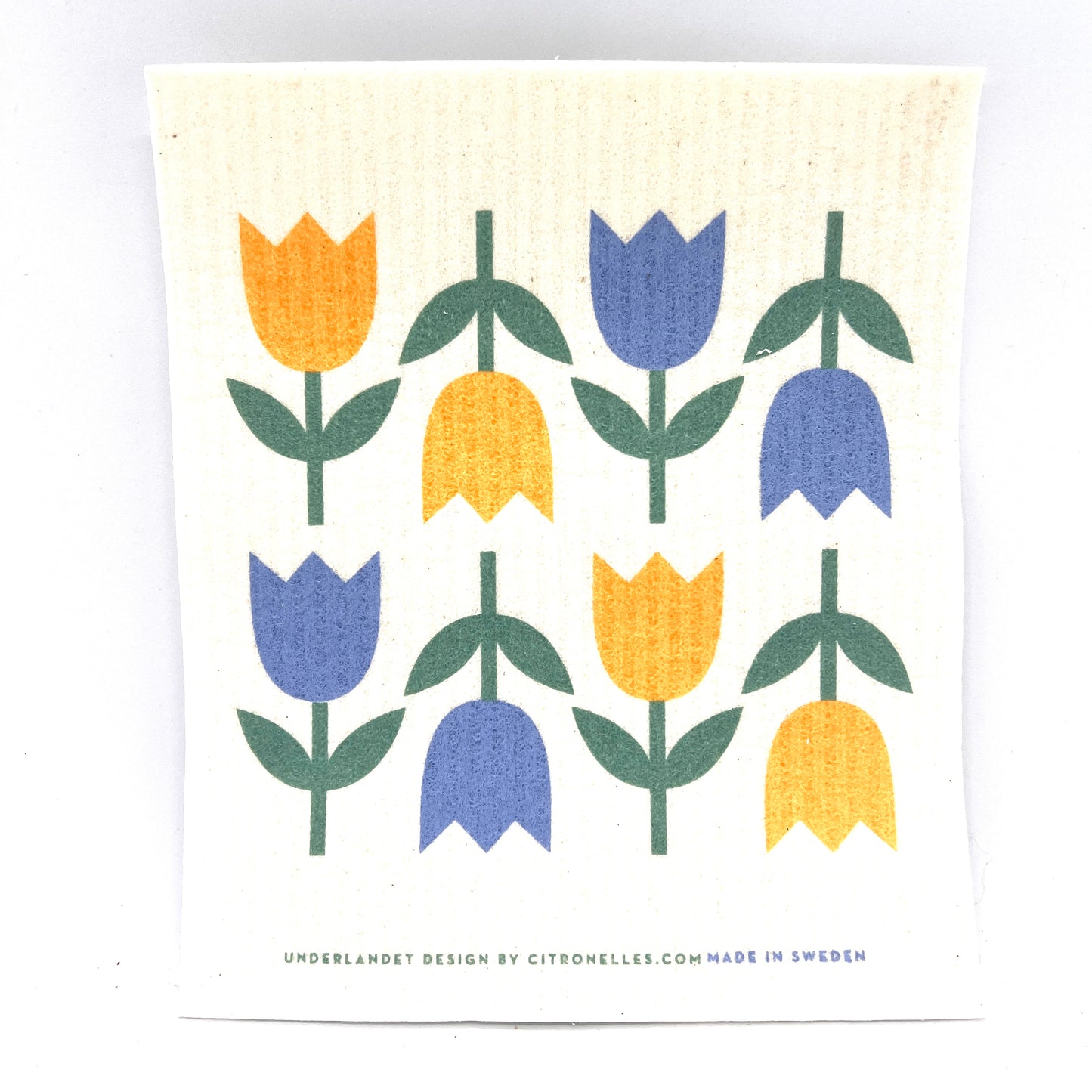 Blue and Yellow Tulips Swedish Dishcloth