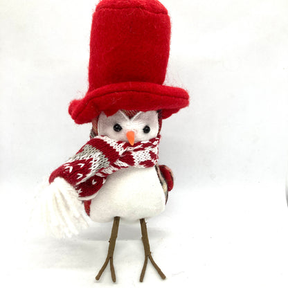 Plush Winter Owl (Red Hat & Nordic Scarf)