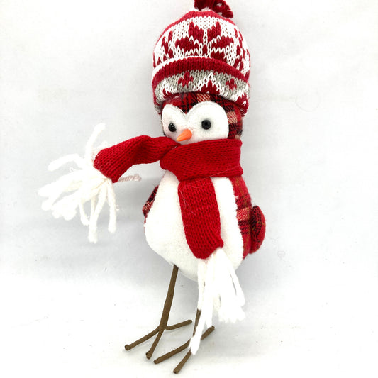 Plush Winter Owl (Nordic Hat & Red Scarf)
