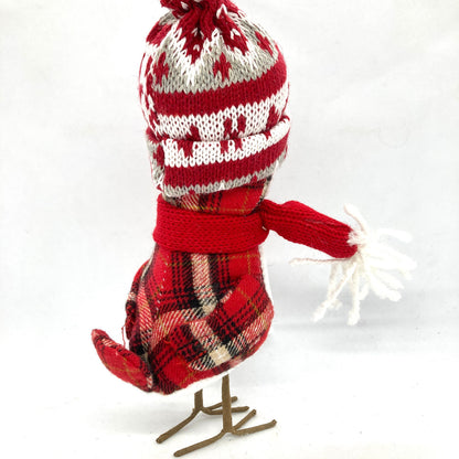 Plush Winter Owl (Nordic Hat & Red Scarf)