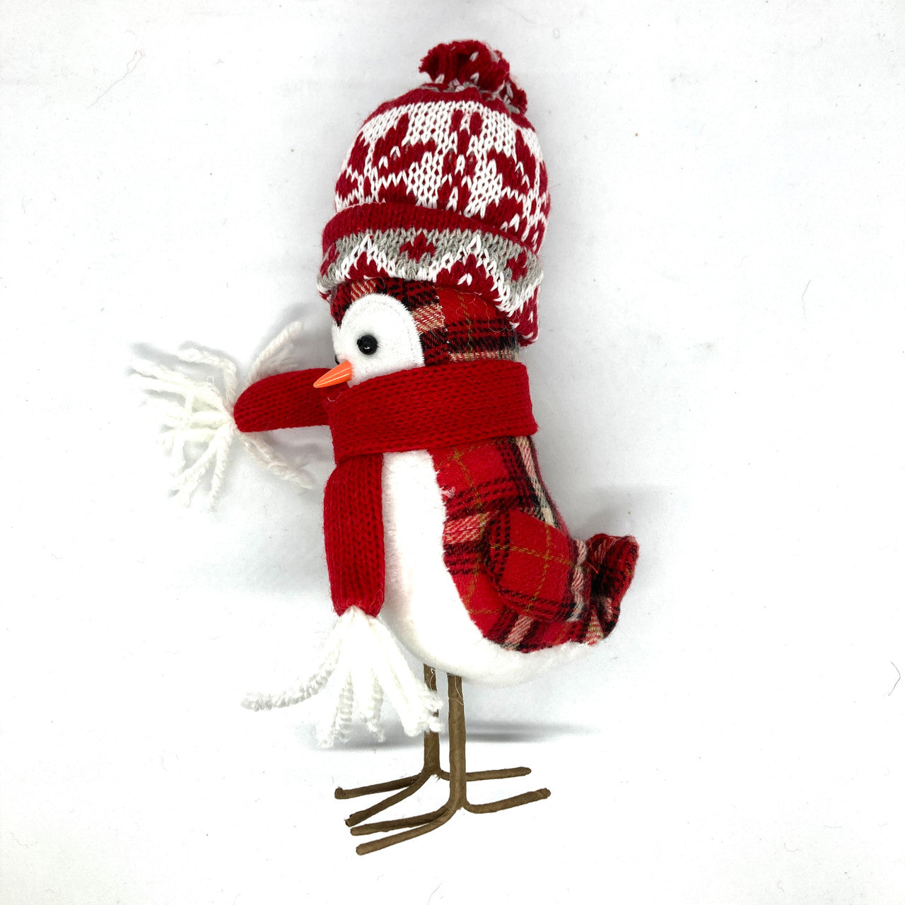 Plush Winter Owl (Nordic Hat & Red Scarf)