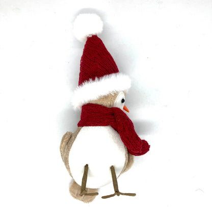 Plush Winter Owl (Red Hat & Scarf)