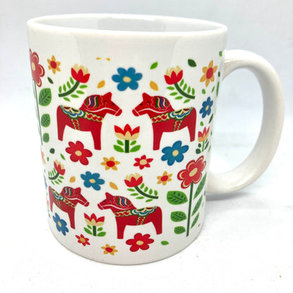 Dala Horses w/Flowers Mug
