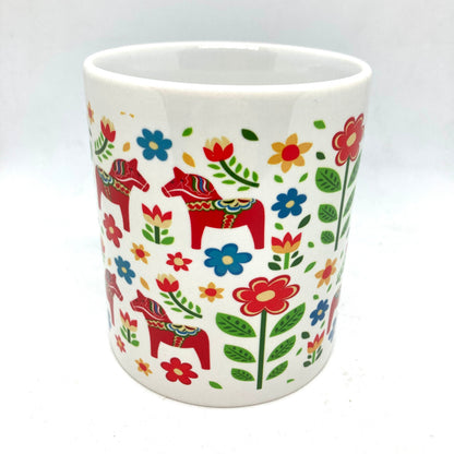 Dala Horses w/Flowers Mug