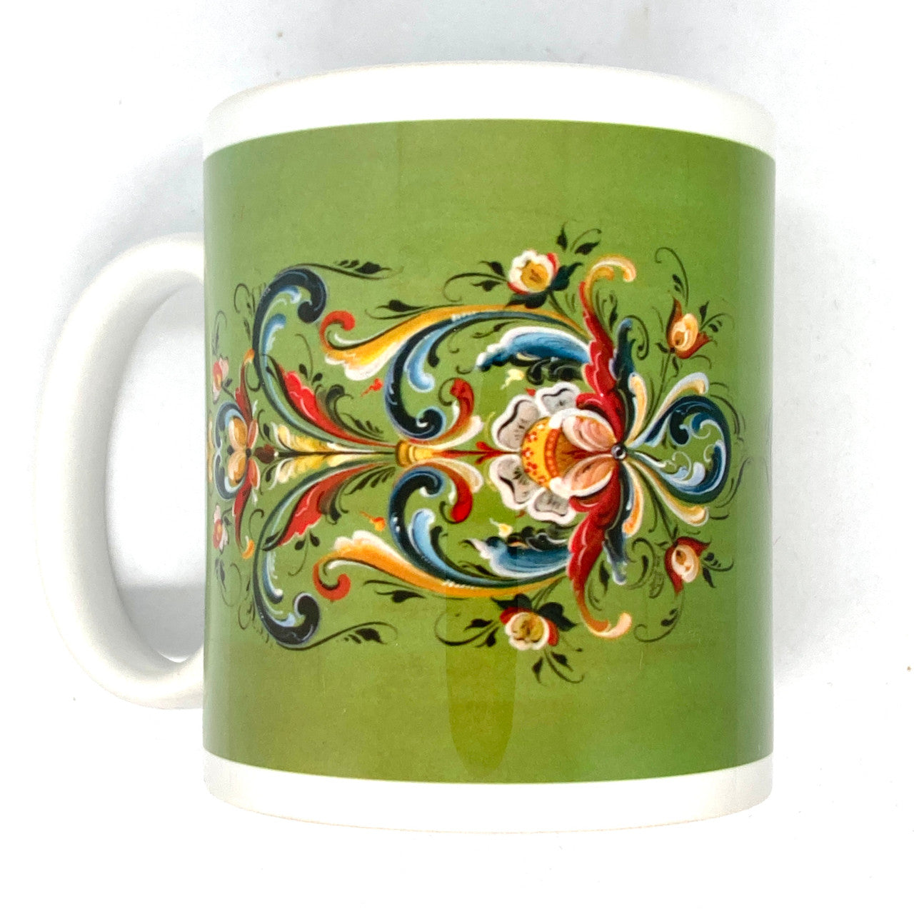Lise Lorentzen Green Rosemaling Mug