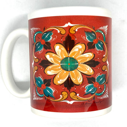 Lise Lorentzen Red Flower Rosemaling Mug