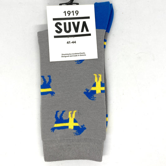 Suva Sweden Flag Goat Socks (Grey)