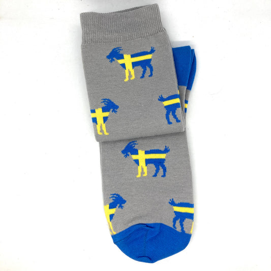 Suva Sweden Flag Goat Socks (Grey)