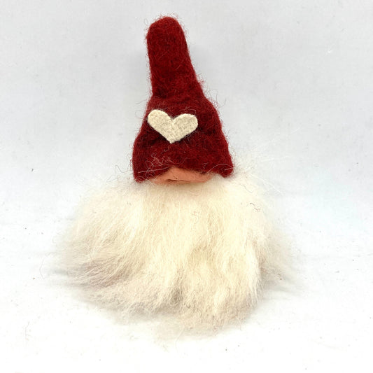 Small Heart Gnome Handmade Swedish Wool