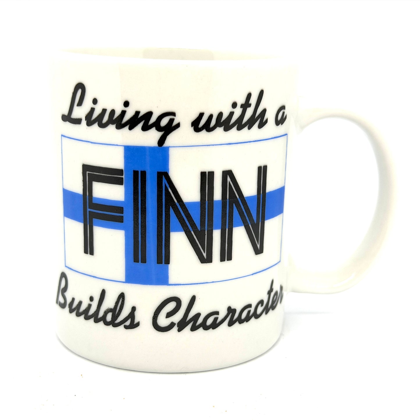 "Living With a Finn Builds Character" Mug