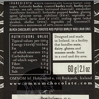Nutrition Facts on back