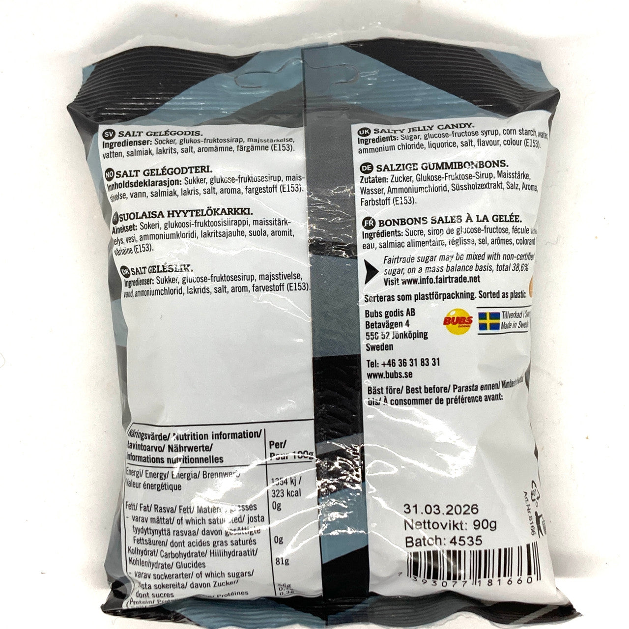 Bubs Salty Licorice Skulls Candy