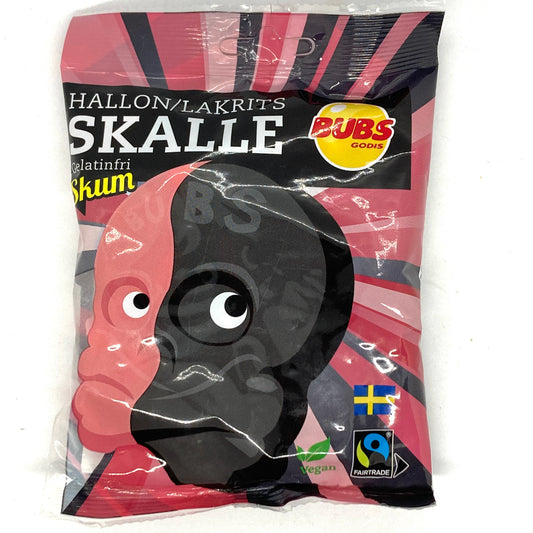 Bubs Raspberry Licorice Skulls Foam Candy
