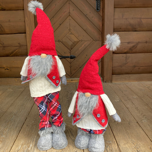 Expandable Gnome Red Vest and Plaid Pants