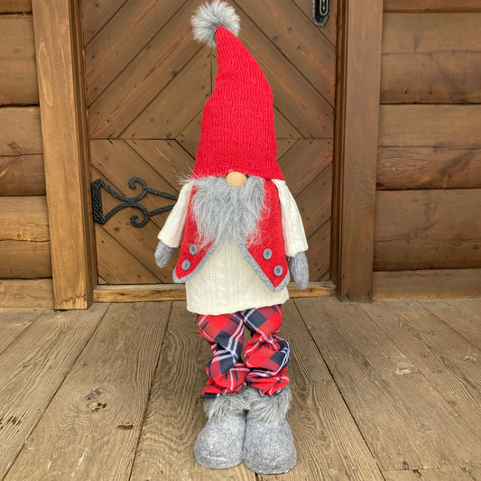 Expandable Gnome Red Vest and Plaid Pants