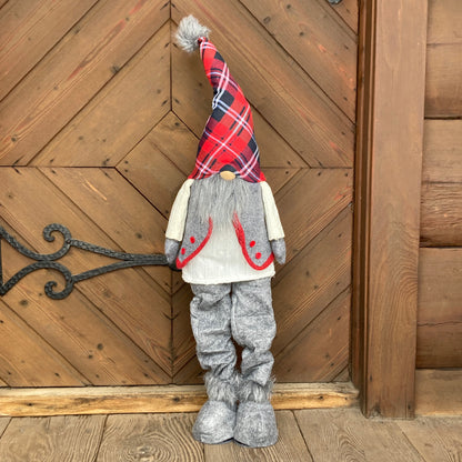 Expandable Gnome Grey Vest and Plaid Hat