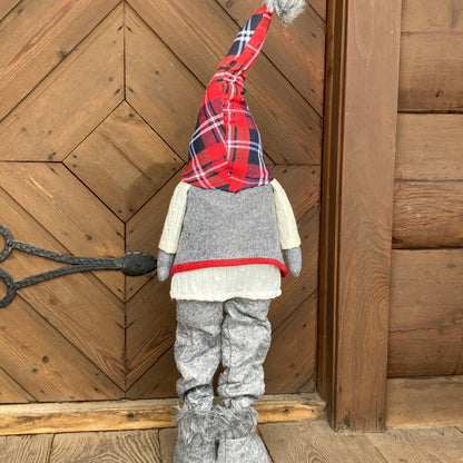 Expandable Gnome Grey Vest and Plaid Hat