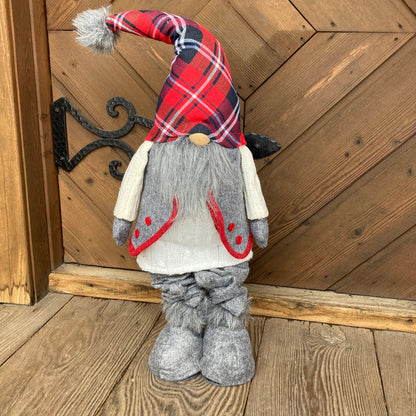 Expandable Gnome Grey Vest and Plaid Hat