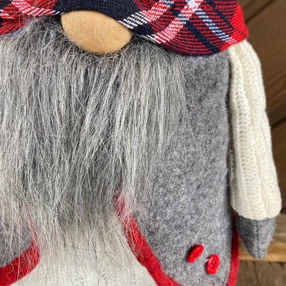 Expandable Gnome Grey Vest and Plaid Hat